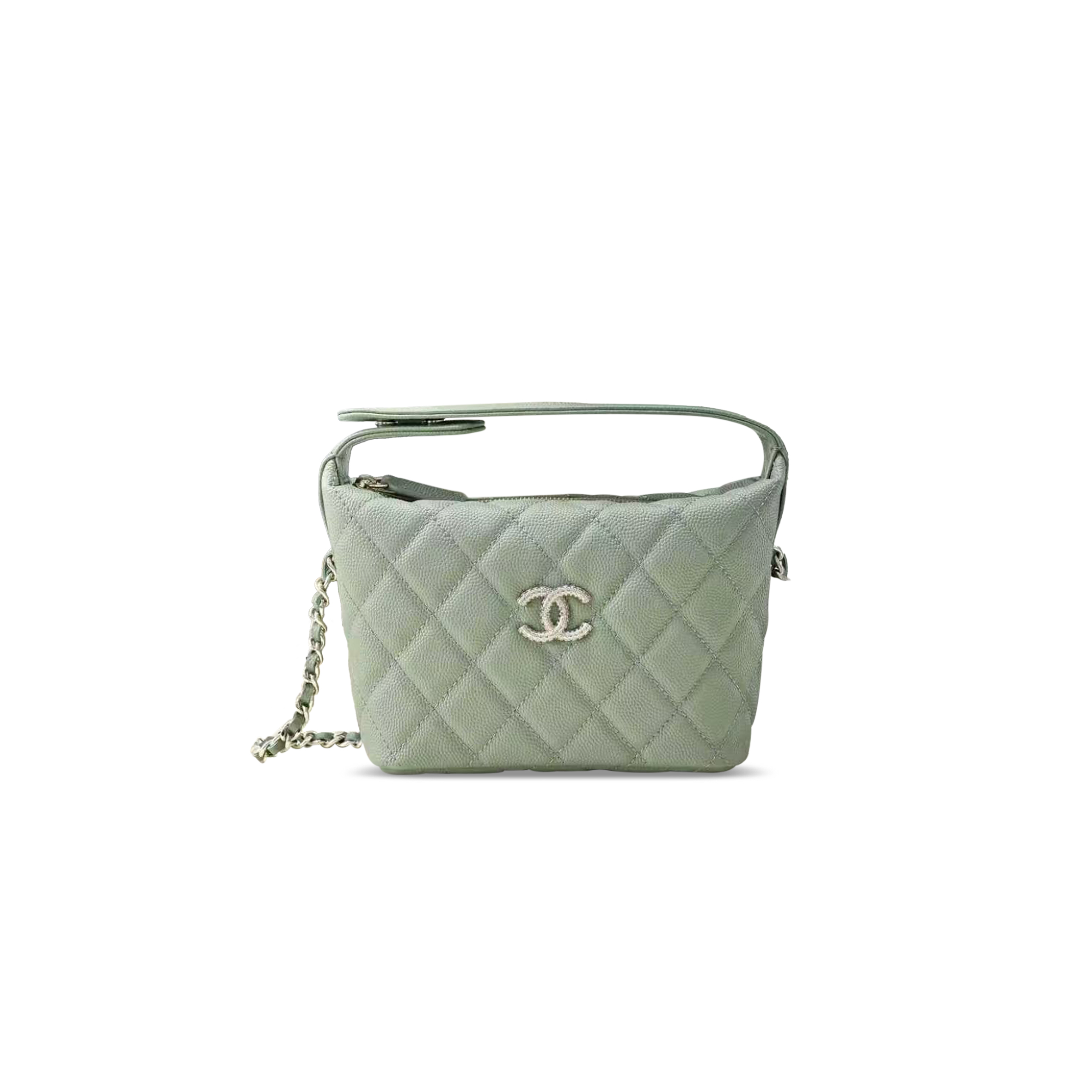 Ch*el 25a hobo bag light green ap4747 (21.5*19*6cm)